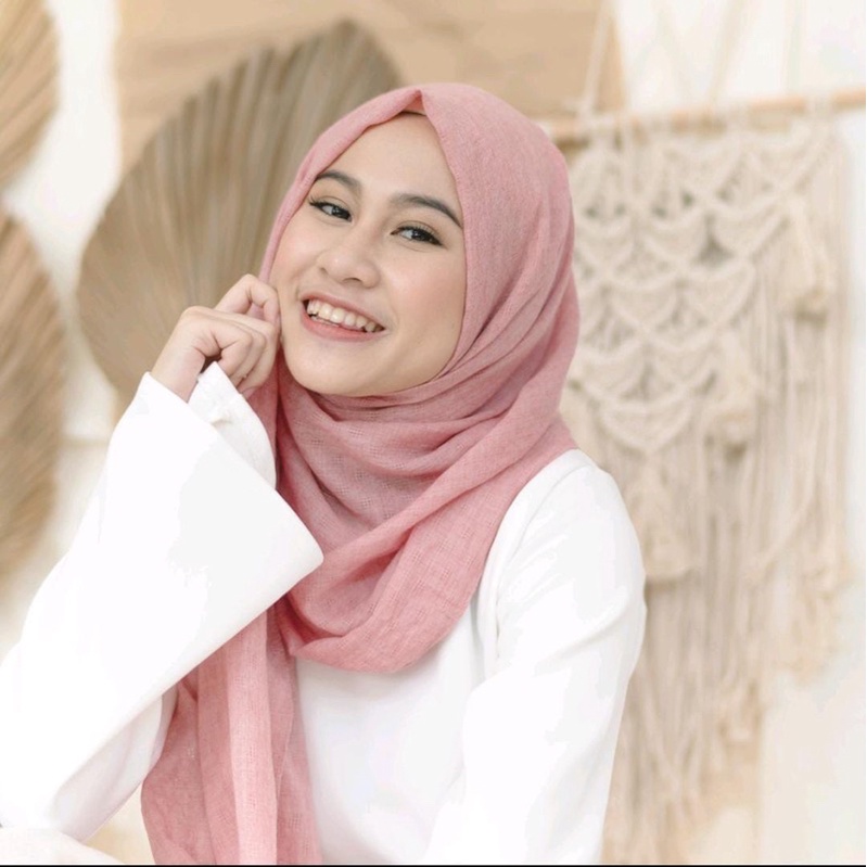 lozy hijab waffle shawl dusty pink