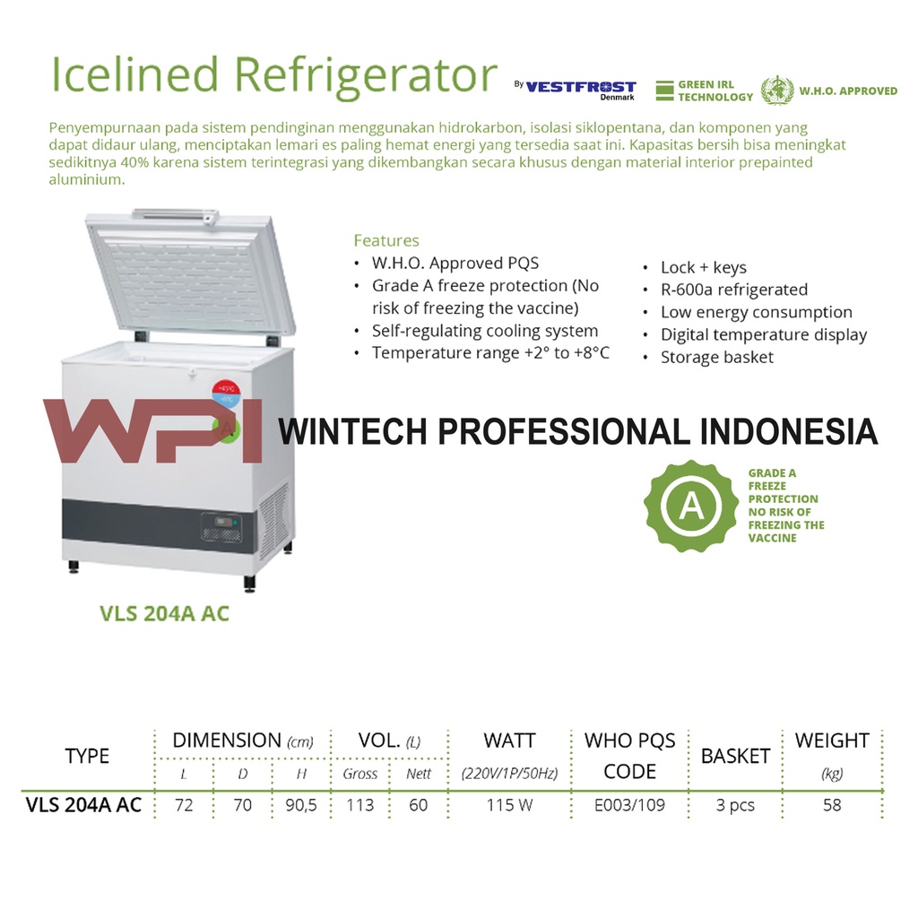 GEA VESTFROST VLS 204A AC Vaccine Cooler - Kulkas Penyimpanan Vaksin