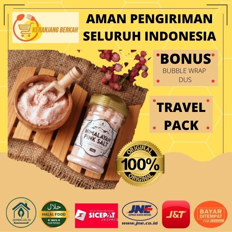 

[ORI]Garam Himalayan Pink Salt Himsalt Himalt 150gr Herbalize Natural Organic Premium Travel Pack