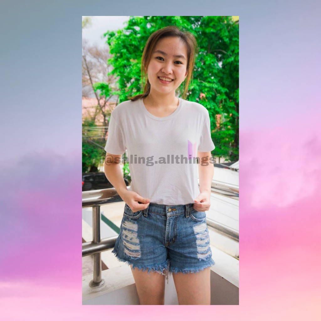 KAOS ATASAN "BTS LOGO PURPLE" | WARNA HITAM DAN PUTIH