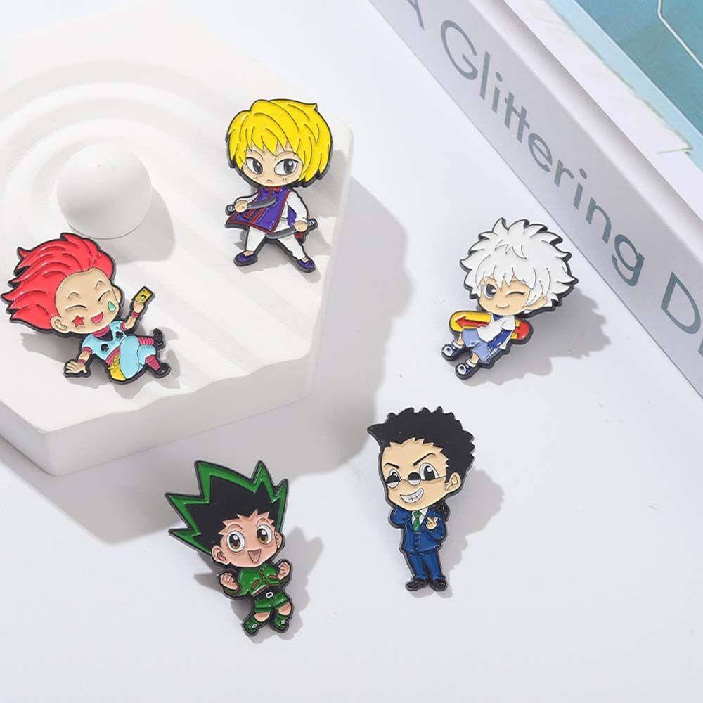 Agustina Anime HUNTERxHUNTER Karakter Klasik Kartun Lucu Aksesoris Perhiasan GON Kurapika Lencana Pin Killua Enamel Pin