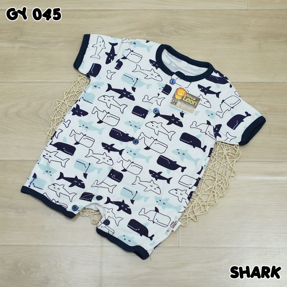 Baju Piyama Atasan Kaos/Celana Anak Bayi Baju/Jumper Anak Bayi Cowok/Jumsuit Kaos-Shark