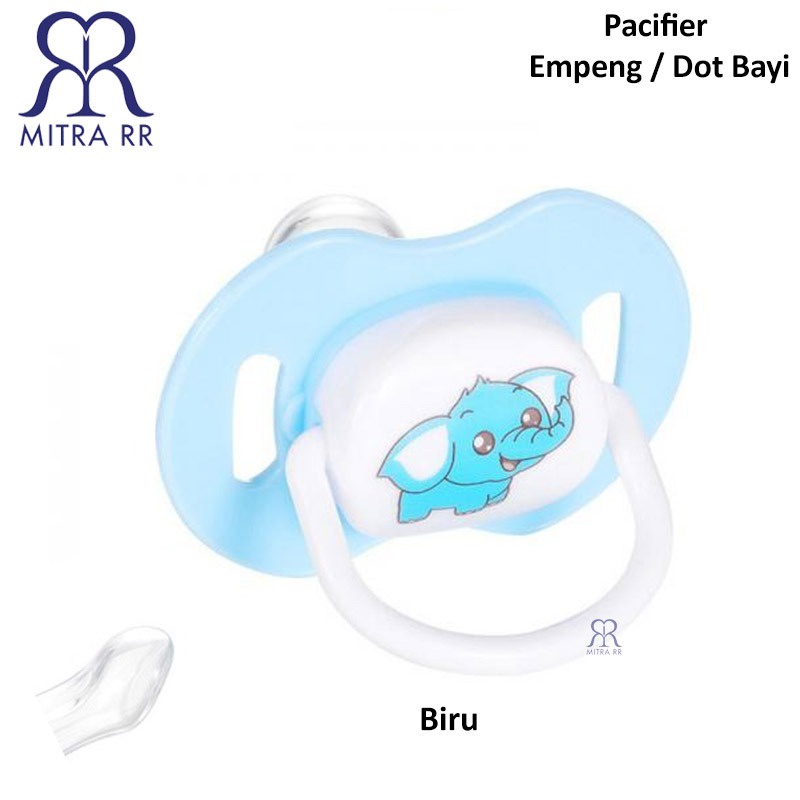 Empeng Dot Bayi / Pacifier / Soother Baby Silicone dengan Tutup-Biru