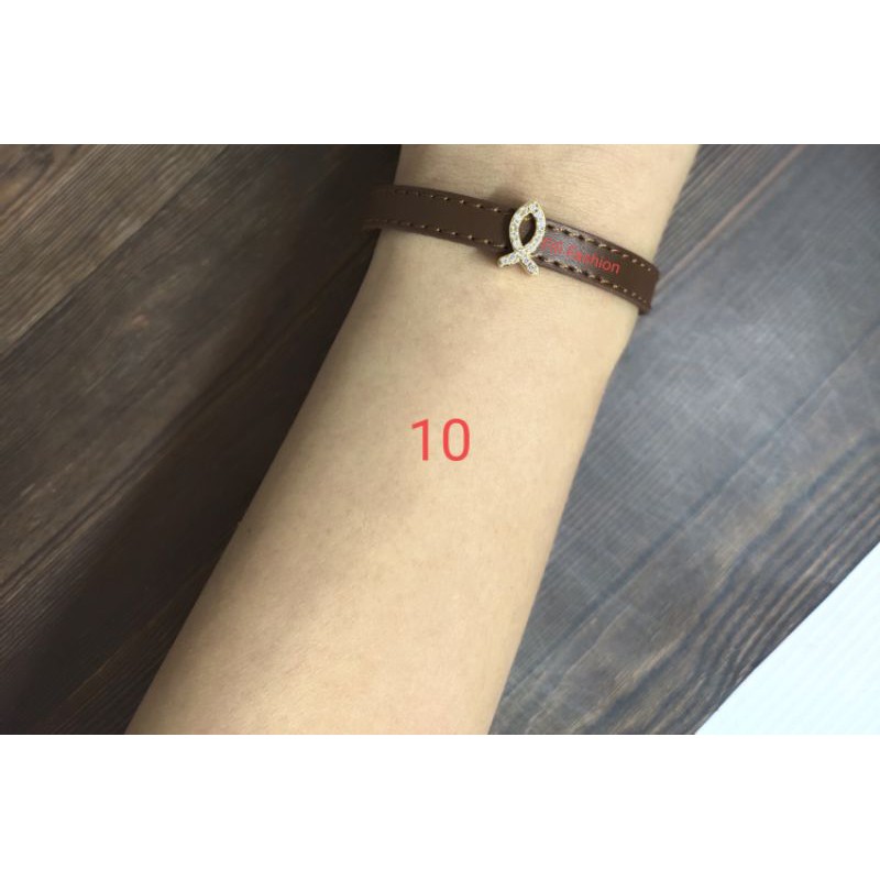 Fifi Fashion Liontin Charm 2 Model Perhiasan Lapis emas Untuk Gelang Tali Kulit 12#