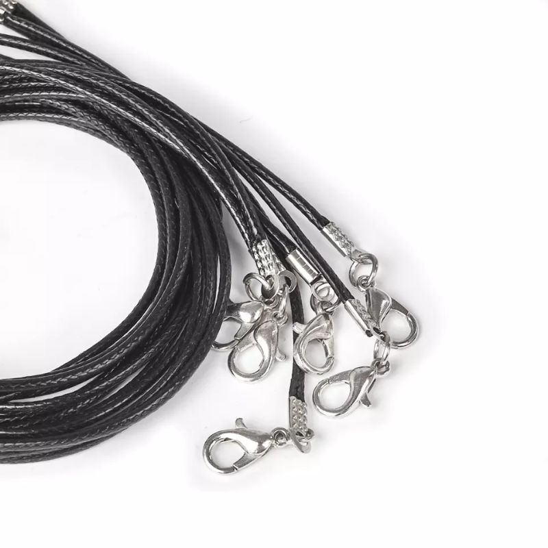 [COD] Kalung Tali Lilin Hitam 1 PCS Panjang (Tanpa Liontin Bandul) | Tali Rantai Kalung Saja