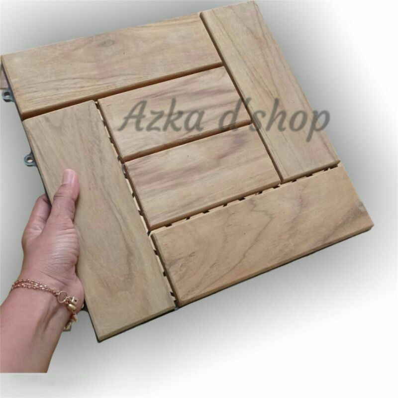 Decking Tile Lantai Kayu Jati Bongkar Pasang 30 Cmx30cm Shopee Indonesia
