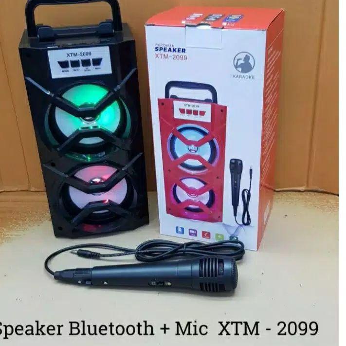 Salon Speaker Bluetooth XTM-2099 Lengkap Mic Karaoke FM Radio USB PROMO