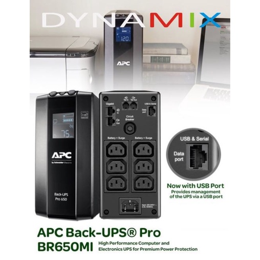 UPS APC BR650MI Back UPS PRO 650VA 390Watts - LCD Interface | Baterai Backup GARANSI RESMI