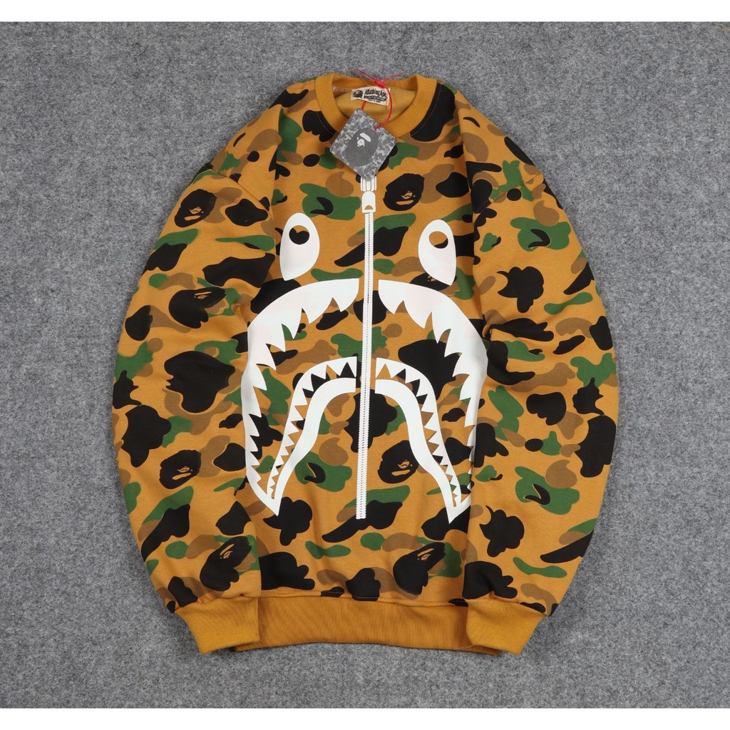 JAKET SWEATER CREWNECK APE SHARK UNISEX PREMIUM QUALITY