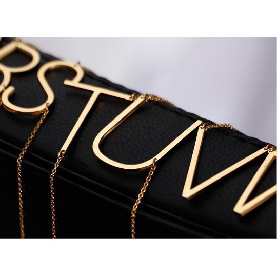 DF VZ064 Kalung Alfabet Anti Karat Kalung Huruf A - O Kalung Fashion Wanita Murah  Kalung Wanita PART 1