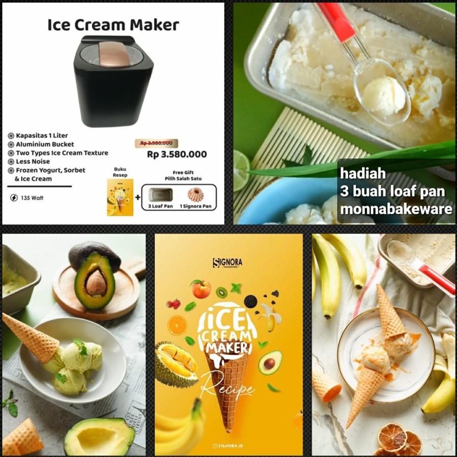 Signora Ice Cream Maker / Mesin Pembuat Es Krim &amp; Yogurt