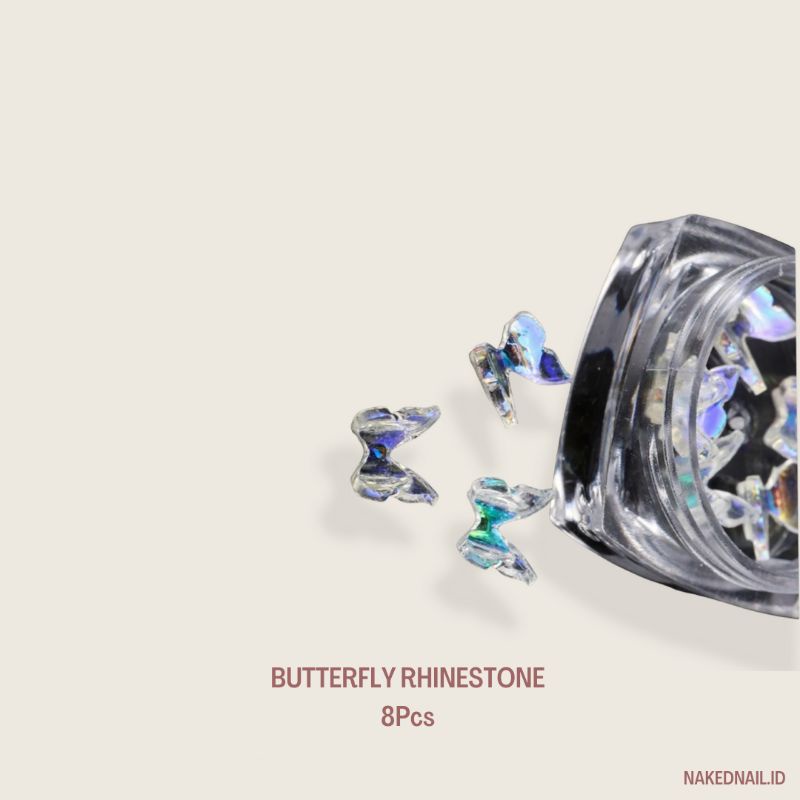 Hiasan kuku nail decoration butterfly rhinestone hiasan kupu kupu nail art isi 8 nailart