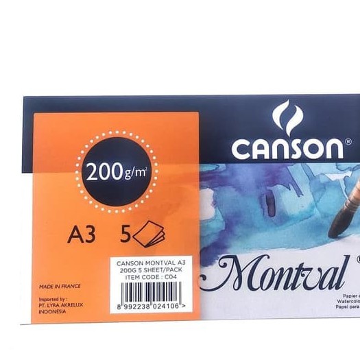 

Canson Montval Watercolor Paper A3 200GSM