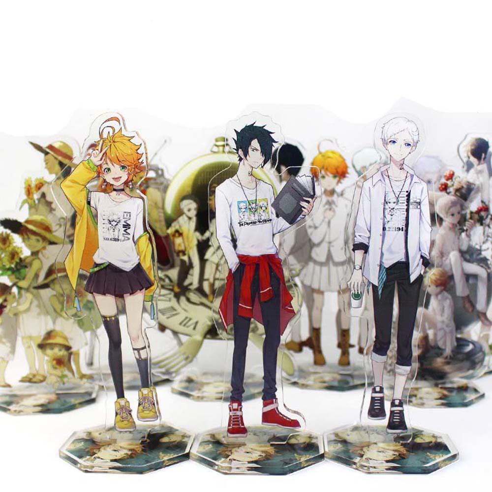 AUGUSTINA The Promised Neverland Kartun Anime Fans Hadiah Dekorasi Mainan Desktop Standing Card Ray Emma Figure Model Plat