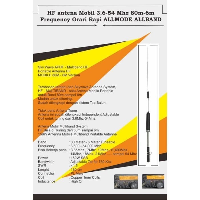 Antena Mobil untuk Amatir dan Rapi Semua Frequency HF Antenna
