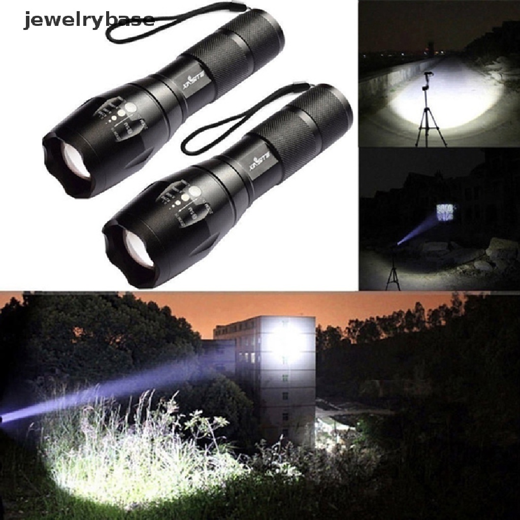 (jewelrybase) T6 Lampu Senter LED Tactical Military 980000Lm Lampu Led 5 Mode Tanpa Baterai Dapat Dizoom