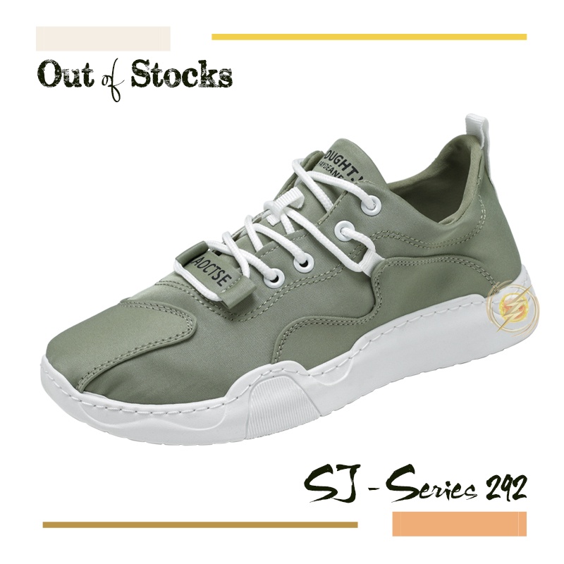 [NOOS] Sepatu Senakers Pria Fashion Tali Elastis Series 3 Kualitas Premium -292 ARMY