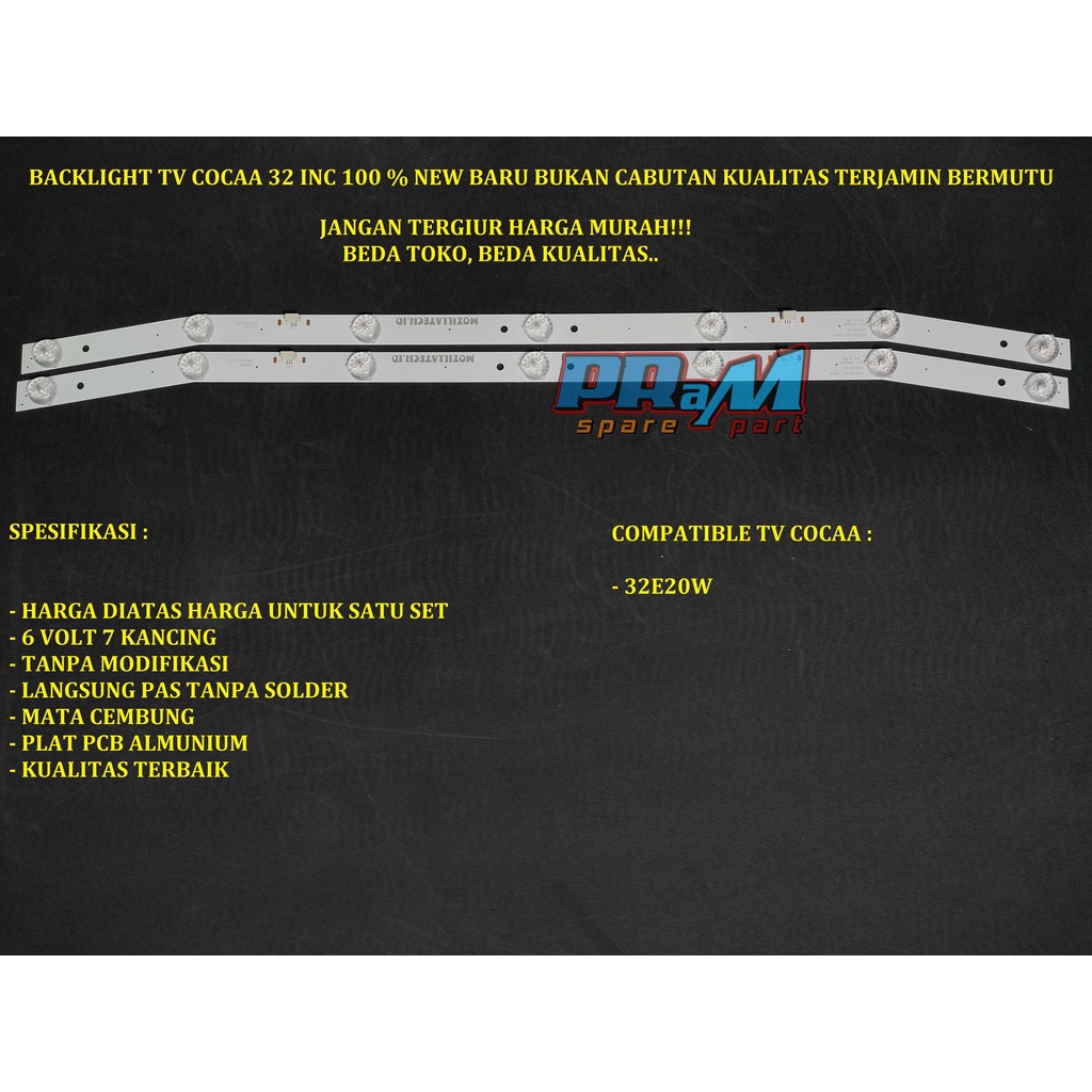 Backlight Led Tv COCAA 32 INC 32E20 W Lampu Tv COCAA BL 32E20W 32E20 W 32E20