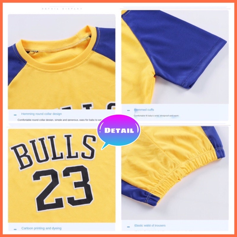 Set Baju Basket Anak Unisex / Baju Basker Anak Lengan Pendek / Setelan Baju Anak