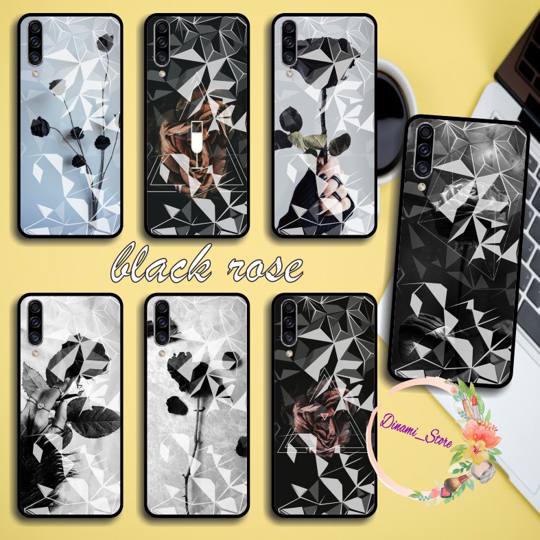 softcase diamond BLACK ROSE Oppo A3s A1k A5 A9 2020 A7 F9 A5s A31 A52 a53 A92 A37 A57 A59 A71 DST729