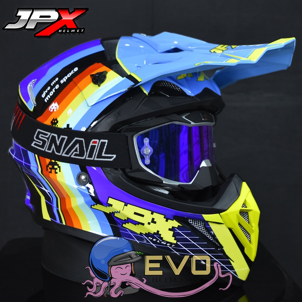 HELM JPX CROSS_FOX1 SERI X41 + GOOGLE SNAIL (ONGKIR 2 KG) HELM JPX X41 GIVE ME A MORE SPACE HELM CROSS TERBARU KLX ORIGINAL HELM CROSS TRAIL JPX SUPERCROSS ADVENTURE HELEM JPK CROSS JPX HELM JPX TERBARU