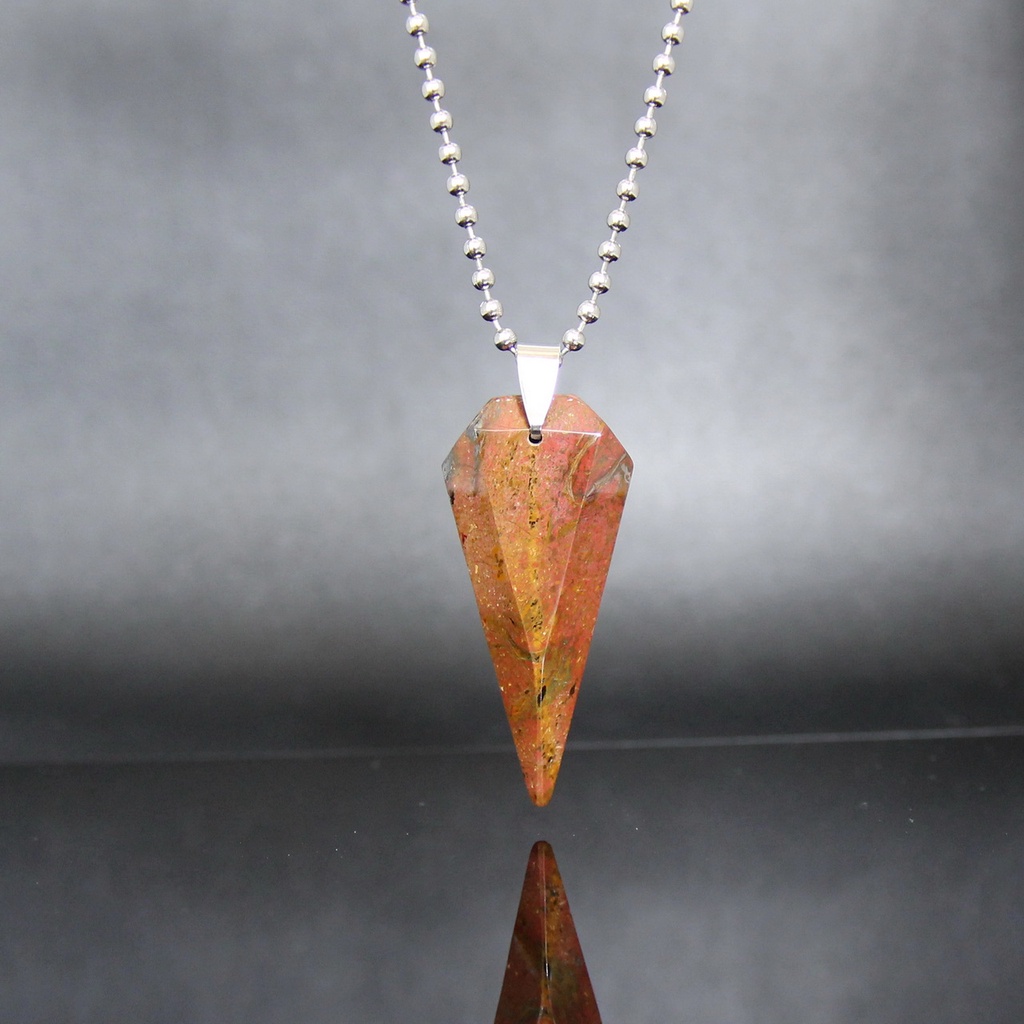 Kalung Liontin Batu Pancawarna Natural Jasper LT1156