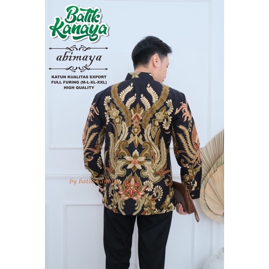 ABIMAYA Baju Batik pria Berlapis furing Bahan Katun Berkualitas Ekspor by KANAYA