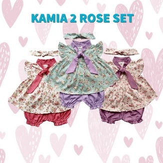 GROSIR KAMIA2 ROSE SET(hanya krem dan biru- krem tua habis)