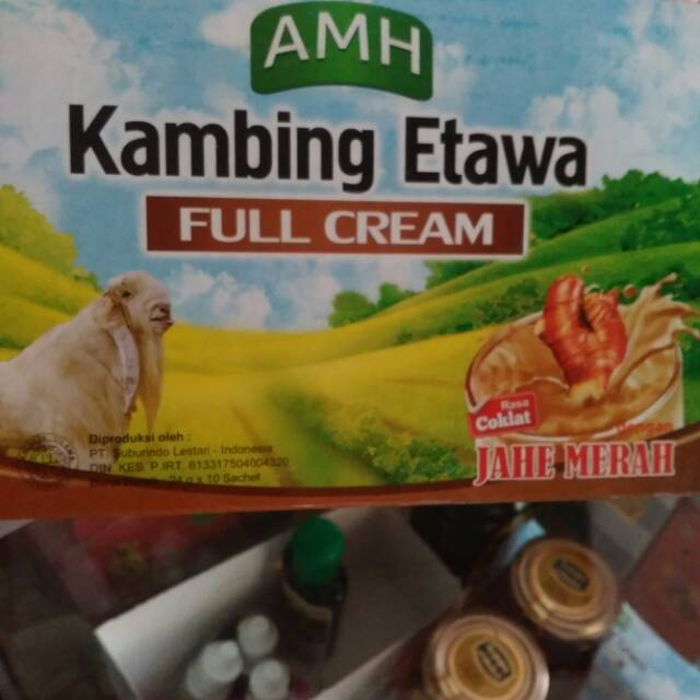 Susu kambing etawa AMH rasa coklat plus jahe merah isi 10 sachet