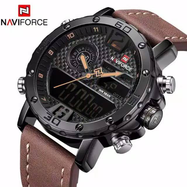 Jam Tangan Pria Naviforce Original NF 9134 /9136 Best Kulit