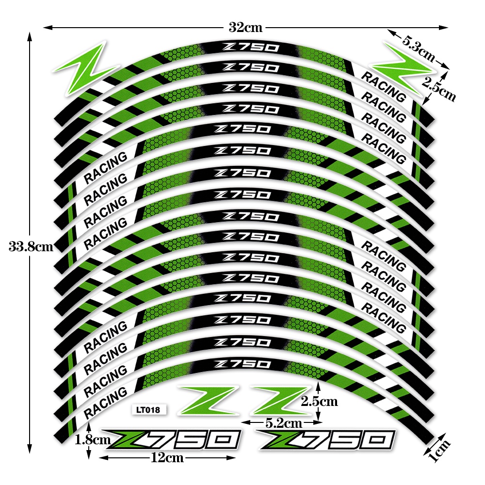 Stiker Reflektif Untuk Pinggiran Velg Motor KAWASAKI Z750 Z750 KAWASAKI Z750