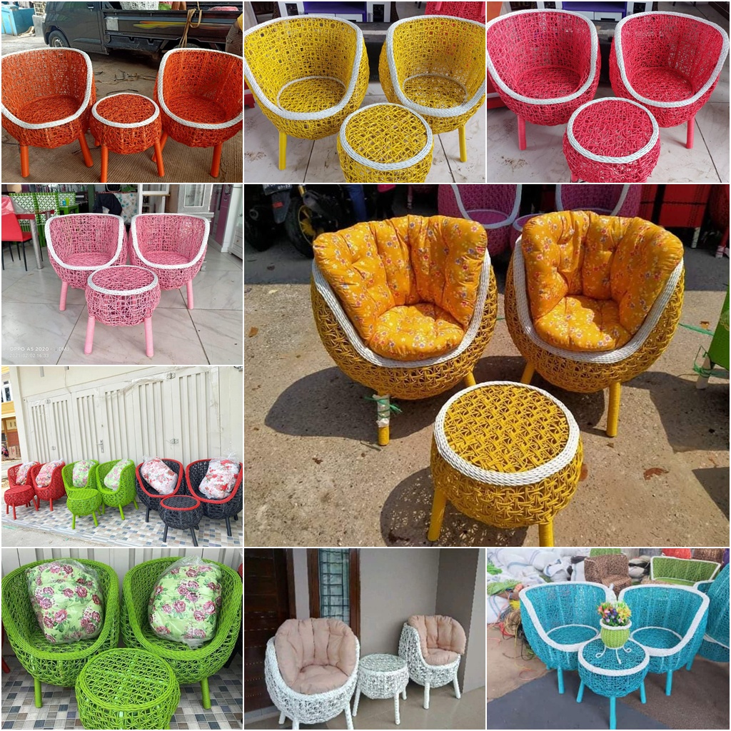 Kursi Teras Brekele Cantik Furniture Rotan Sintetis Full Jok Busa-7