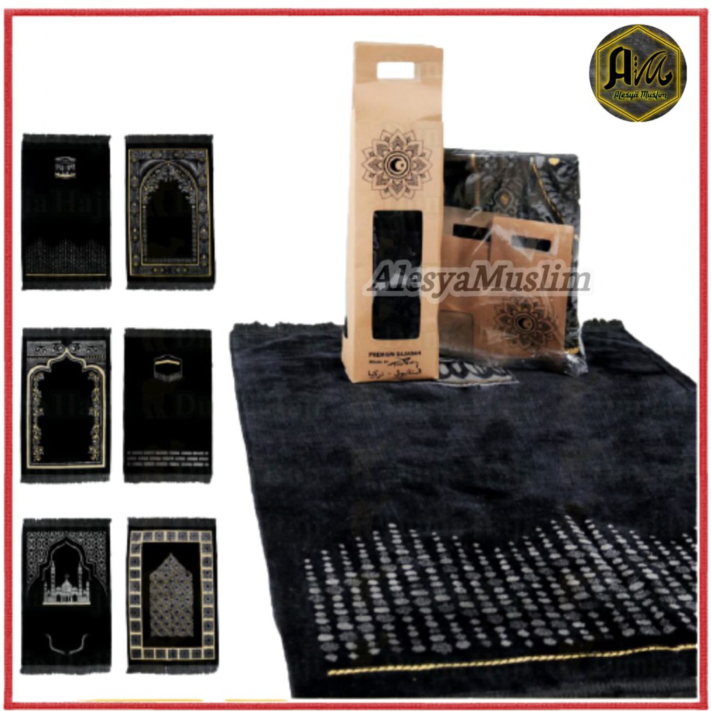 SAJADAH HITAM WANGI PLUS BOX &amp; TASBIH TERMURAH