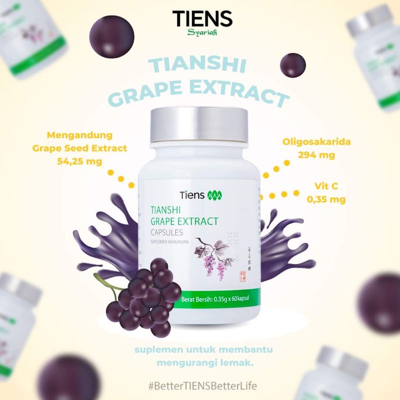 Grape Extract Tiens | Tianshi Grape Extract Capsules | Pelangsing Grape Extract Tiens