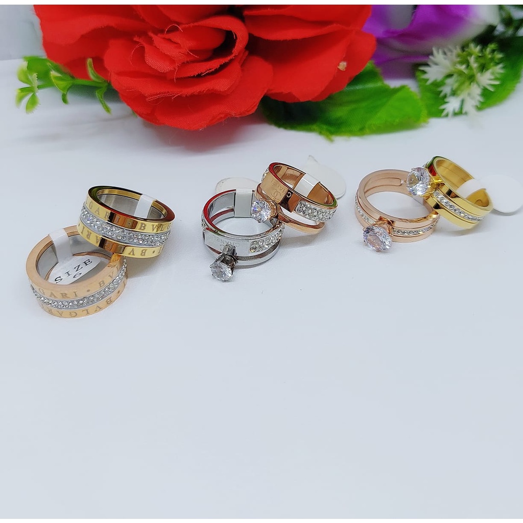 Cincin Titanium Permata 015-017 Terbaru