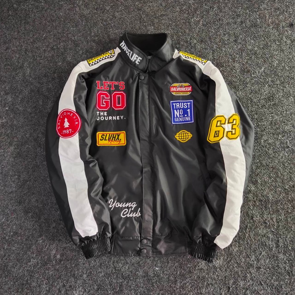 Jaket Nascar Slvhx Racing Team Jaket Salvio Hexia Jaket Parasut Salviohexia Jaket Pria Black Polet