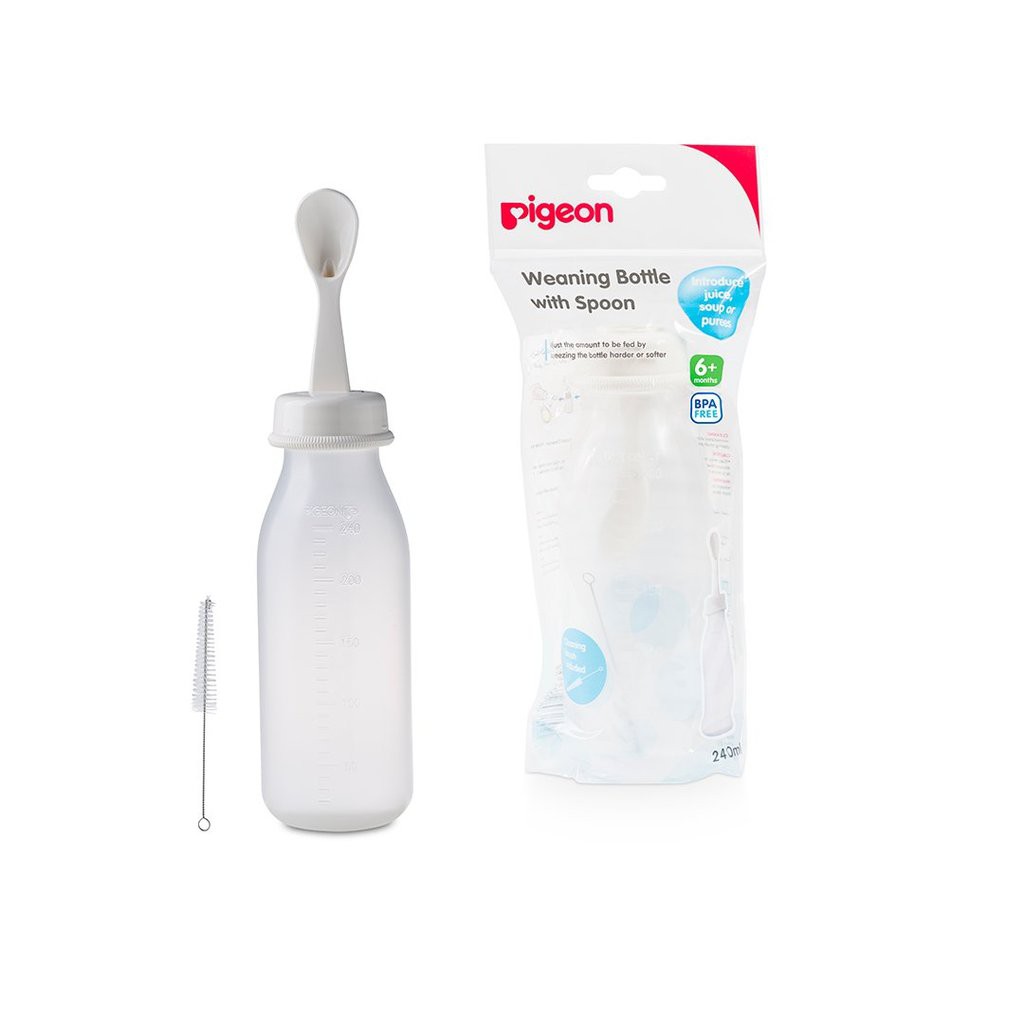 Pigeon Weaning Bottle With Spoon 6+ Months BPA Free