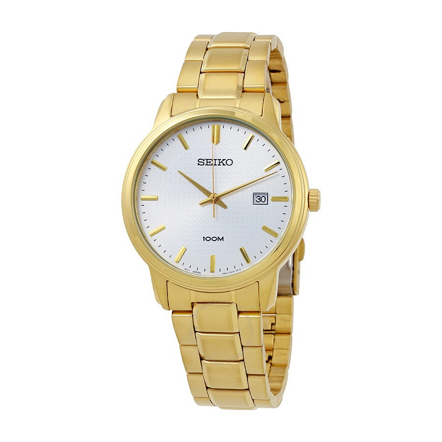 Seiko Quartz SUR198P1 Gold Plated Bracelet | Jam Tangan Pria SUR198