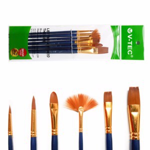 MURAH  V-Tec Brush A0342 Set 6 / Kuas Lukis Set isi 6 - Kuas Berkualitas / Kuas serbaguna Terlaris