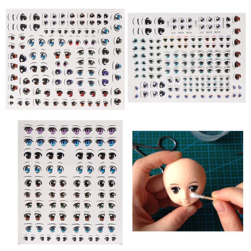 Mary☆ Cute Cartoon  Eyes Anime Figurine Dolls Eye Water Stickers For DIY Doll Accessories