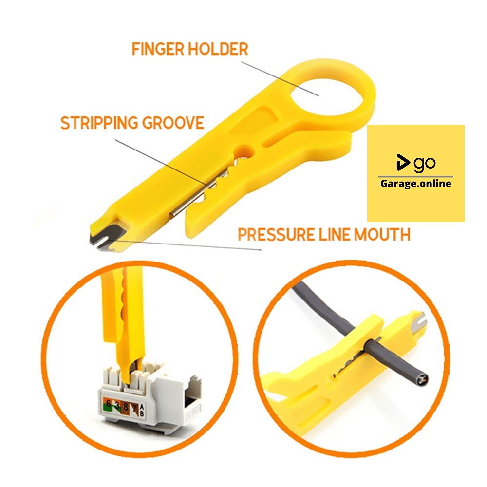 Alat Pemotong Lapisan luar Kabel PENGUPAS KABEL PORTABLE KUNING Gunting Tang Kupas Potong Kabel