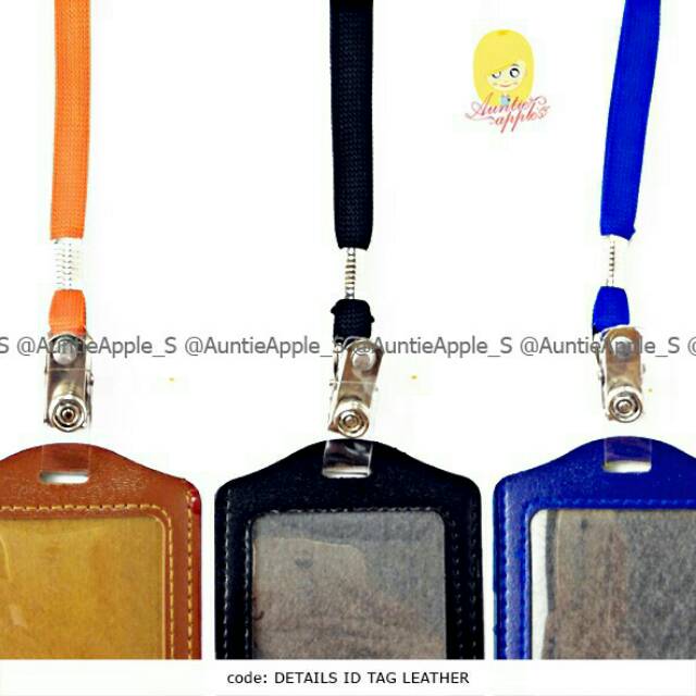 

NAME TAG /ID TAG HOLDER/ ID CARD HOLDER LEATHER / TEMPAT ID CARD BLACK BLUE BROWN