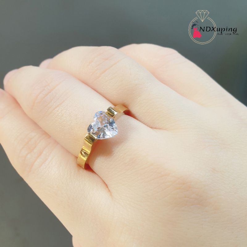 Cincin Tunangan Dewasa Love Permata Titanium N23082200