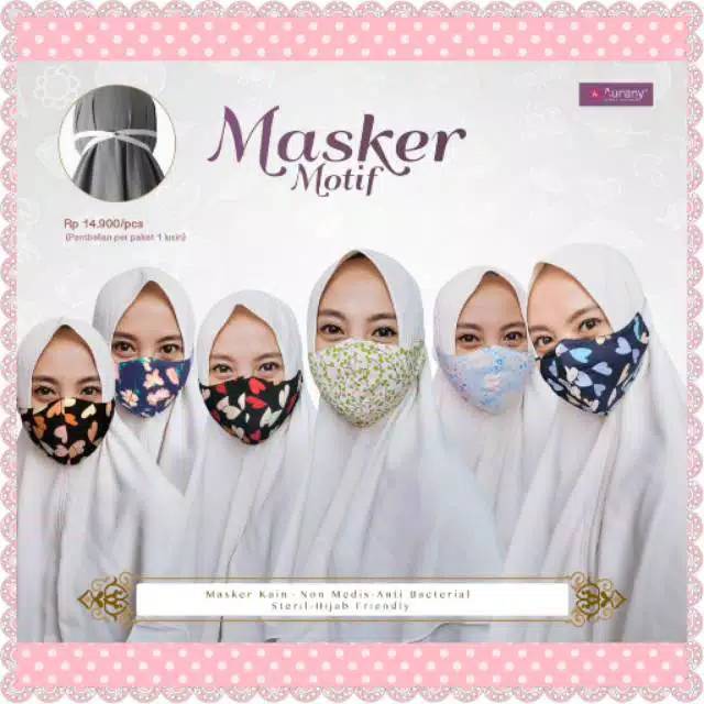 Masker AURANY FULL KARET Katun Jepang