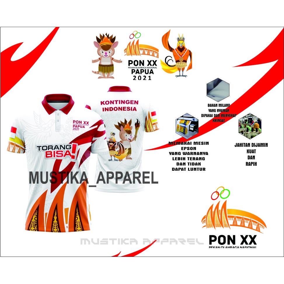 BAJU JERSEY PON XX PAPUA NASIONAL / KAOS PON XX PAPUA TERBARU 2021 TORANG BISA