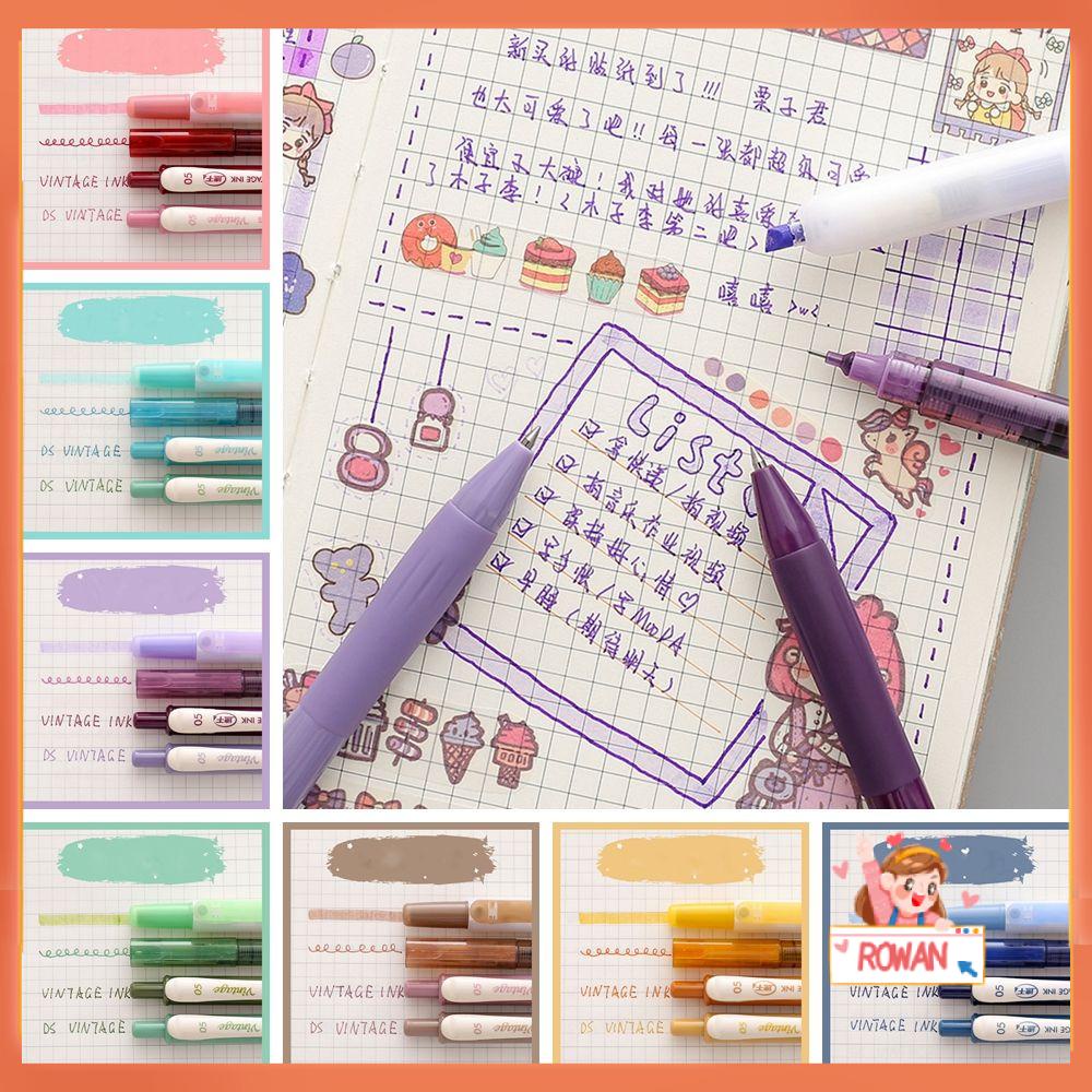 R-flower 4PCS / Set Pulpen Gel 0.5mm Untuk Kantor / Sekolah / Scrapbook