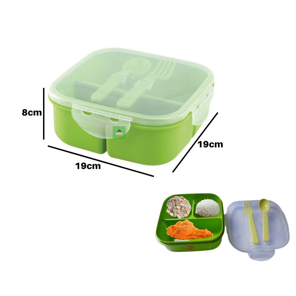 [DEASHOP] [FOOD STORAGE] TEMPAT MAKAN LUNCH BOX GOLDEN SUNKIST + SENDOK GARPU