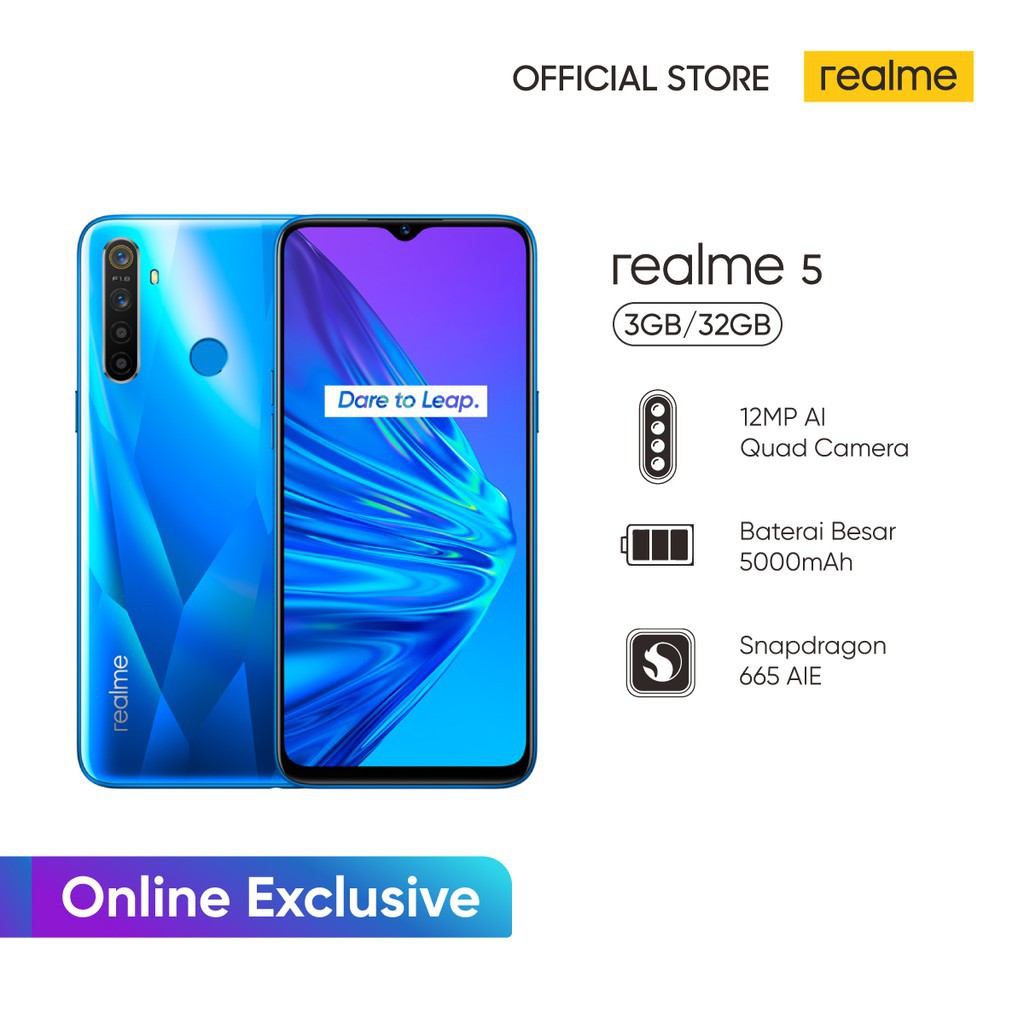 realme 5 3/32GB [Prosesor Qualcomm Snapdragon 665 AIE