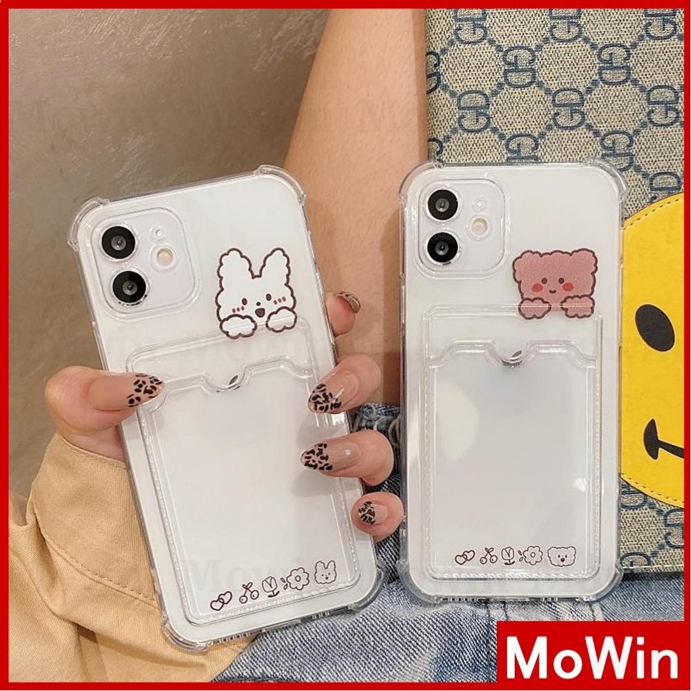 Mowin - Casing Silikon kompatibel untuk Iphone 13 Pro Max 11 Pro Max 12 X Xs 11 Pro Max Motif Kelinci Beruang Lucu