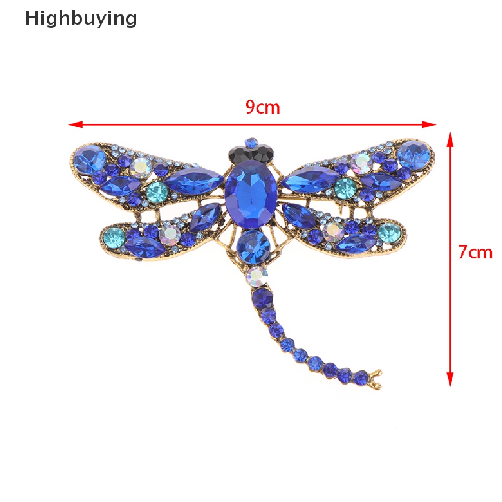 Hbid 1Pc Bros Bentuk Capung Aksen Kristal Untuk Hadiah Natal